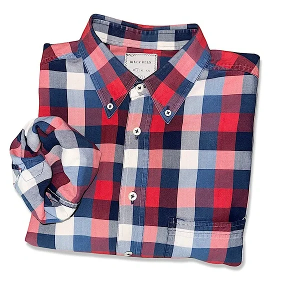 Billy Reid Buffalo Check Oxford Shirt Made in Italy - Picture 1 of 13